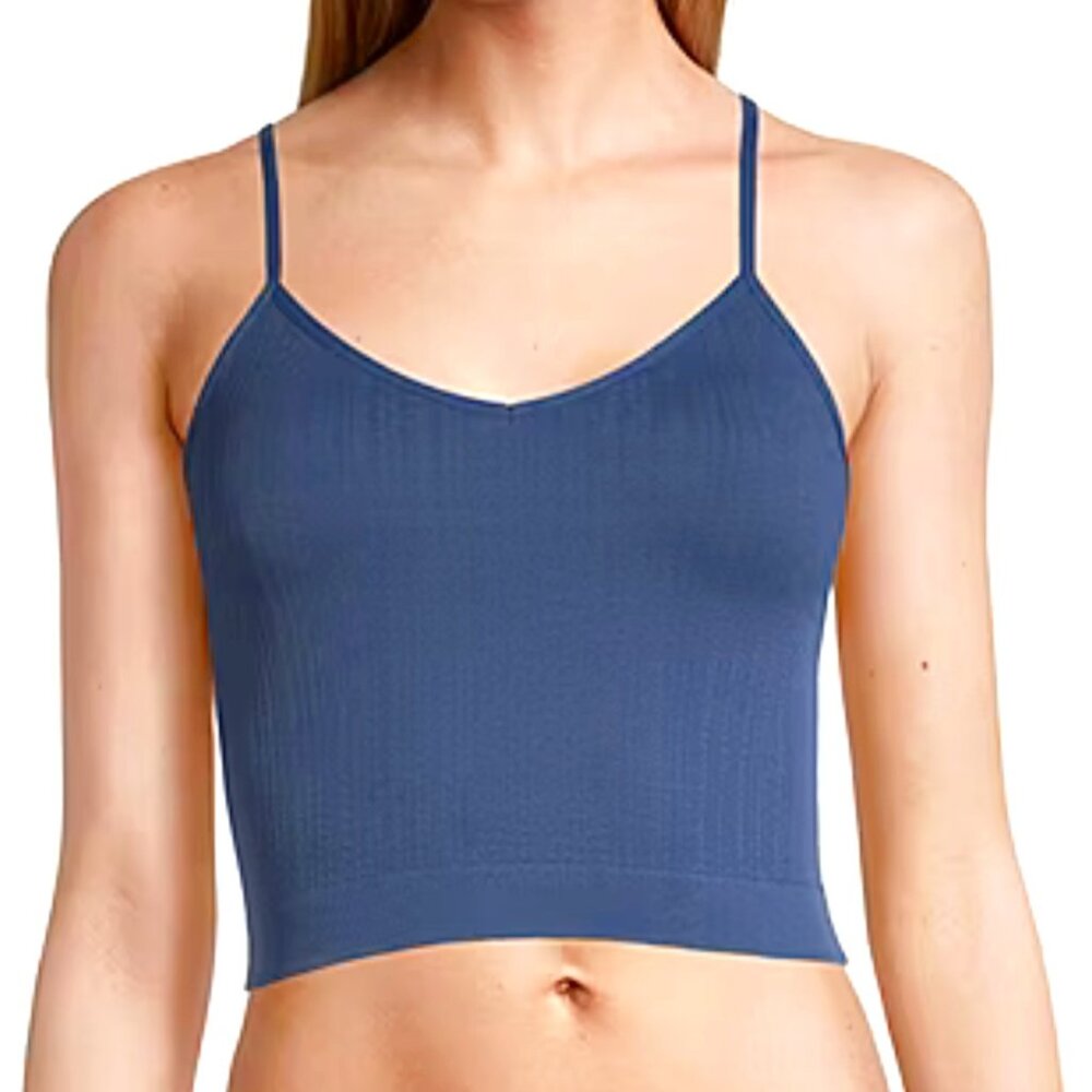 NEW! Arizona Body Seamless Brami Small Blue Nylon Spandex $28 Crop‎ Top